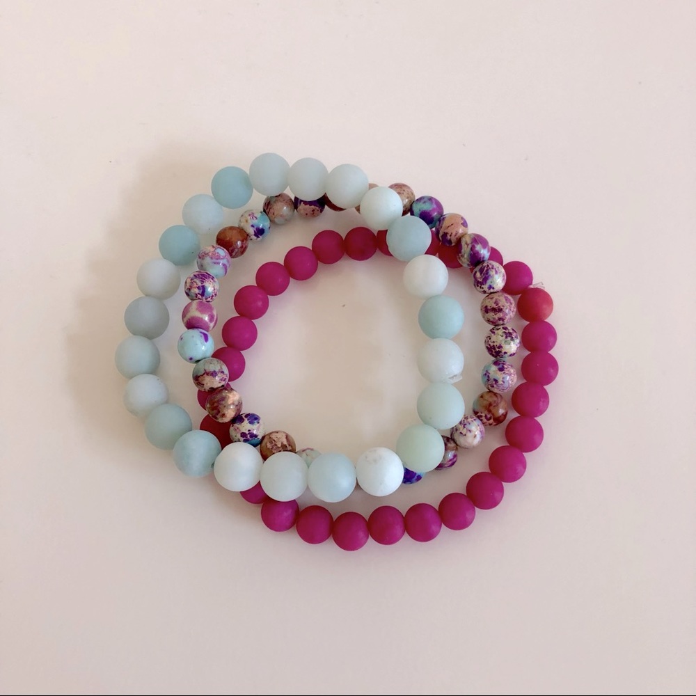 Amazonite and Jasper Bracelet Set